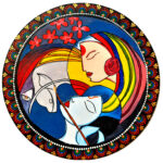 Radha Krishna Abstract Painting