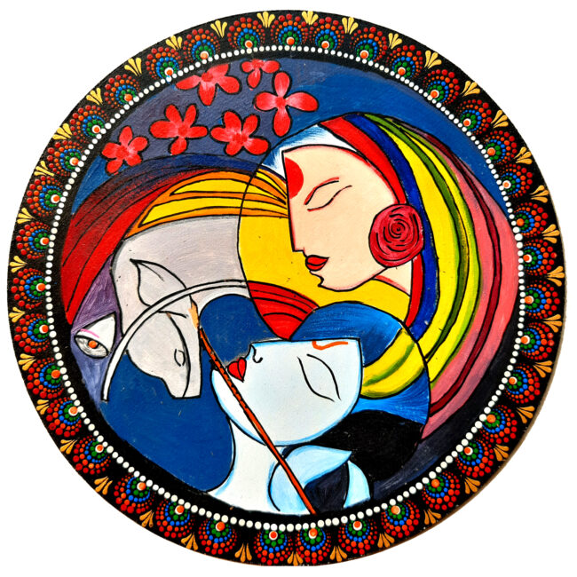 Radha Krishna Abstract Painting