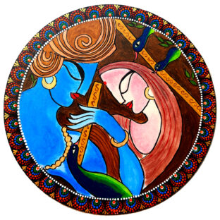 Radha Krishna Abstract Painting
