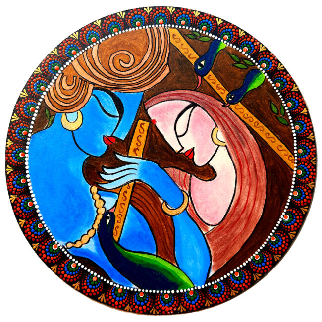 Radha Krishna Abstract Painting