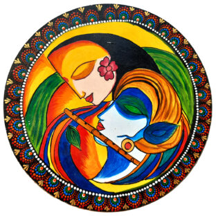 Radha Krishna Abstract Painting