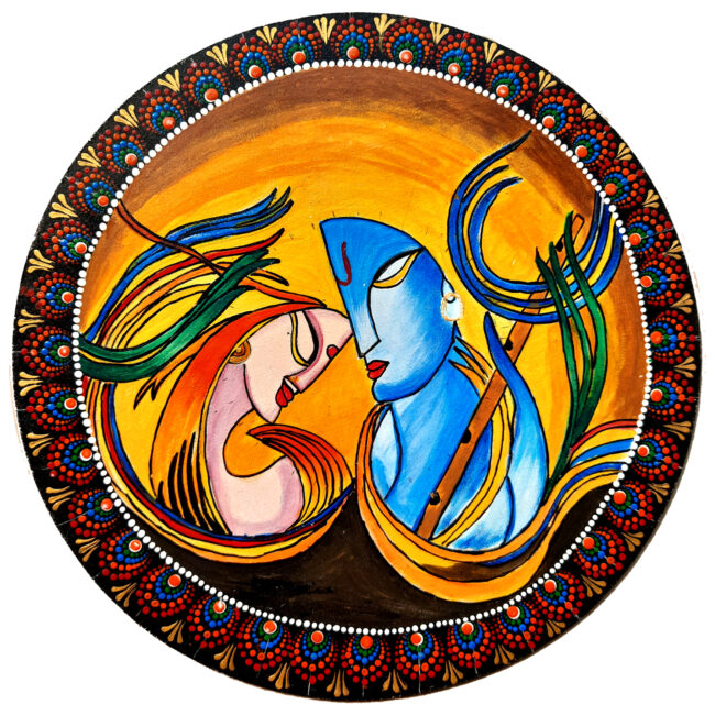 Radha Krishna Abstract Painting